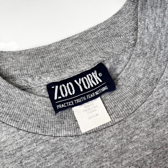 Zoo York Supreme Zoo Thousand T-Shirt Heather Grey Size M Vintage Y2k Streetwear - Picture 8 of 10